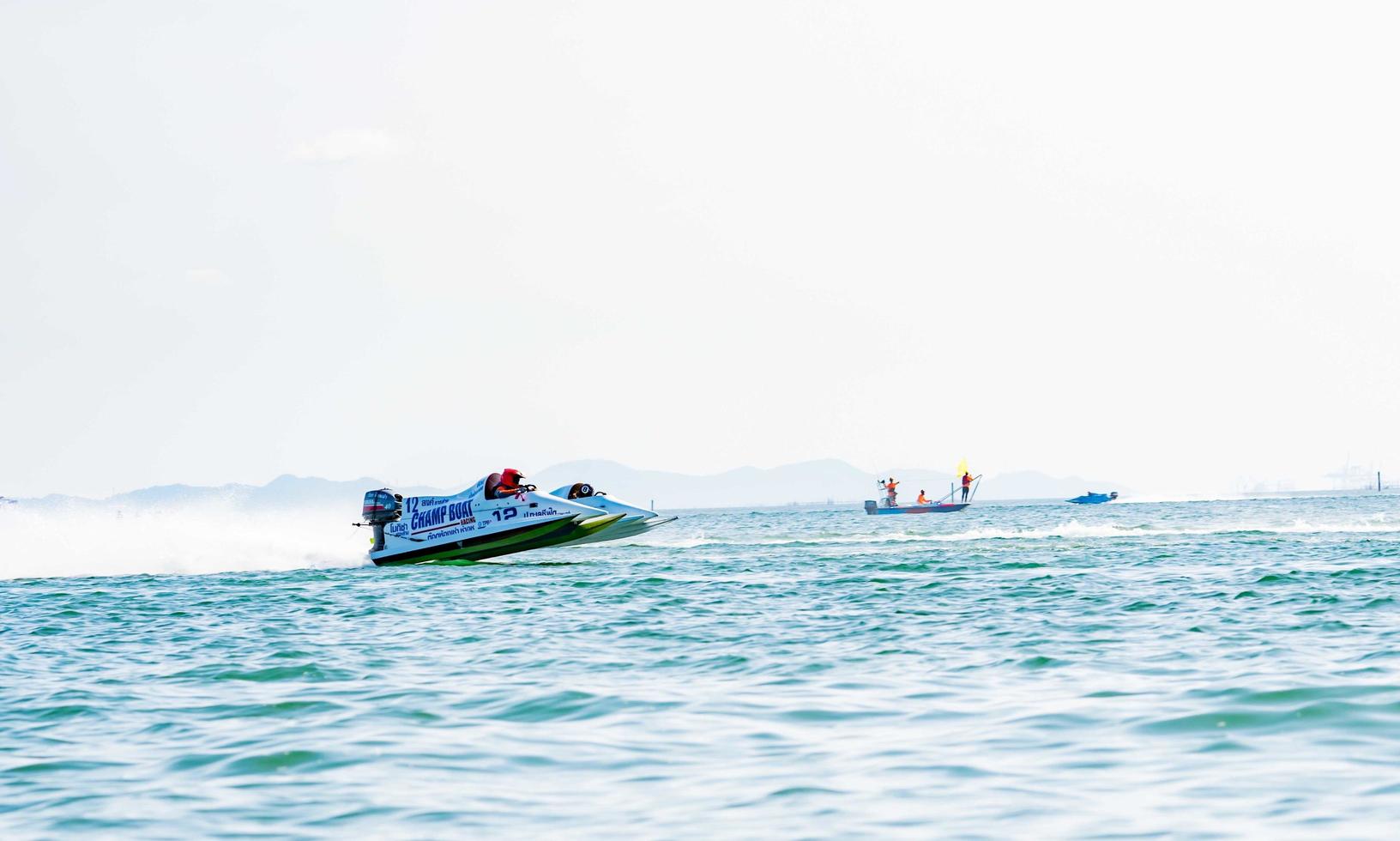 CHONBURI, THAILAND-NOVEMBER 26, 2017 F5 boat in Bangsaen Power Boat 2017 at Bangsaen beach in Thailand photo