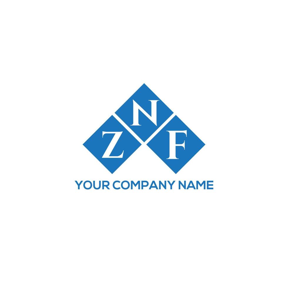 diseño de logotipo de letra znf sobre fondo blanco. concepto de logotipo de letra inicial creativa znf. diseño de letras znf. vector