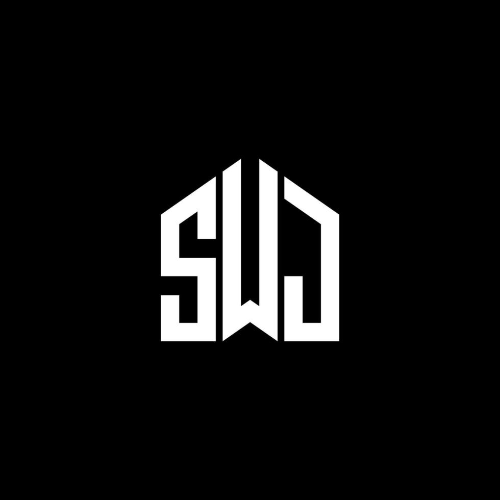 SWJ letter logo design on BLACK background. SWJ creative initials letter logo concept. SWJ letter design. vector
