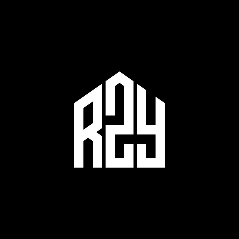 diseño de letras rzy. Diseño de logotipo de letras rzy sobre fondo negro. concepto de logotipo de letra de iniciales creativas rzy. diseño de letras rzy. vector