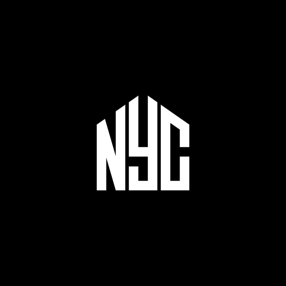 NYC letter logo design on BLACK background. NYC creative initials letter logo concept. NYC letter design. vector