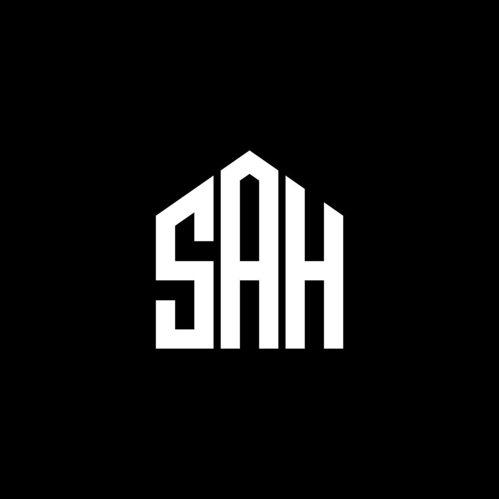 SAH letter logo design on BLACK background. SAH creative initials letter logo concept. SAH letter design. vector