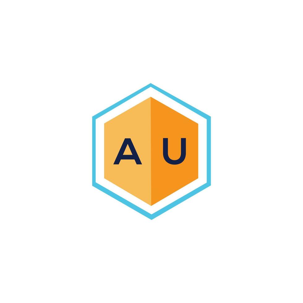 AU letter logo design on WHITE background. AU creative initials letter logo concept. AU letter design. vector