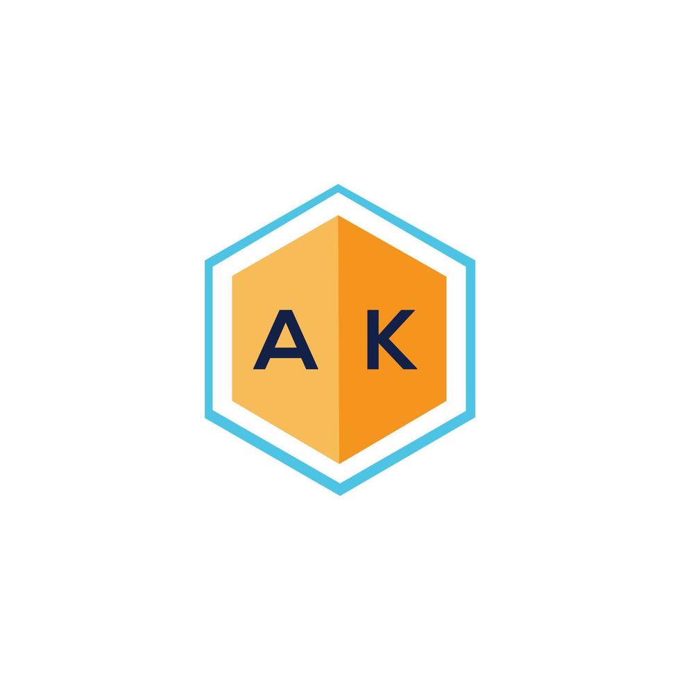 diseño del logotipo de la letra AK sobre fondo blanco. concepto de logotipo de letra de iniciales creativas ak. ak letter design.ak diseño de logotipo de letra sobre fondo blanco. ak crear vector