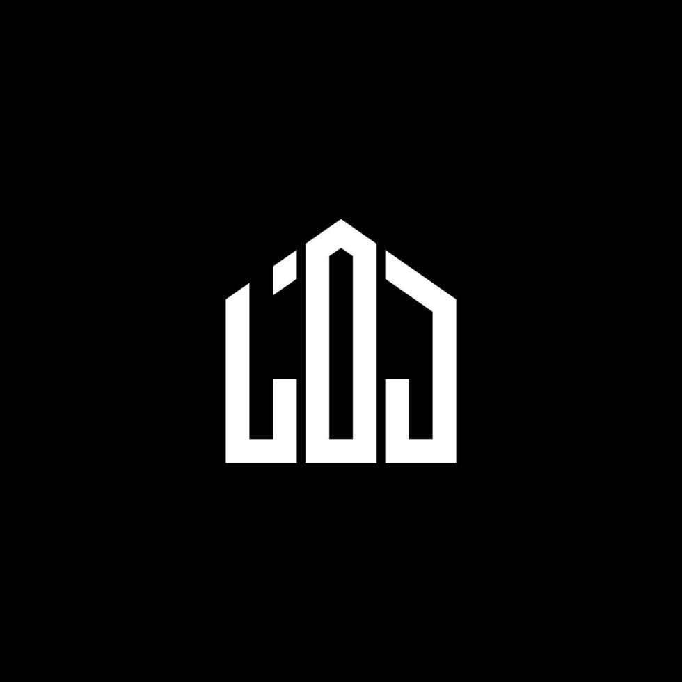 LOJ creative initials letter logo concept. LOJ letter design.LOJ letter logo design on BLACK background. LOJ creative initials letter logo concept. LOJ letter design. vector