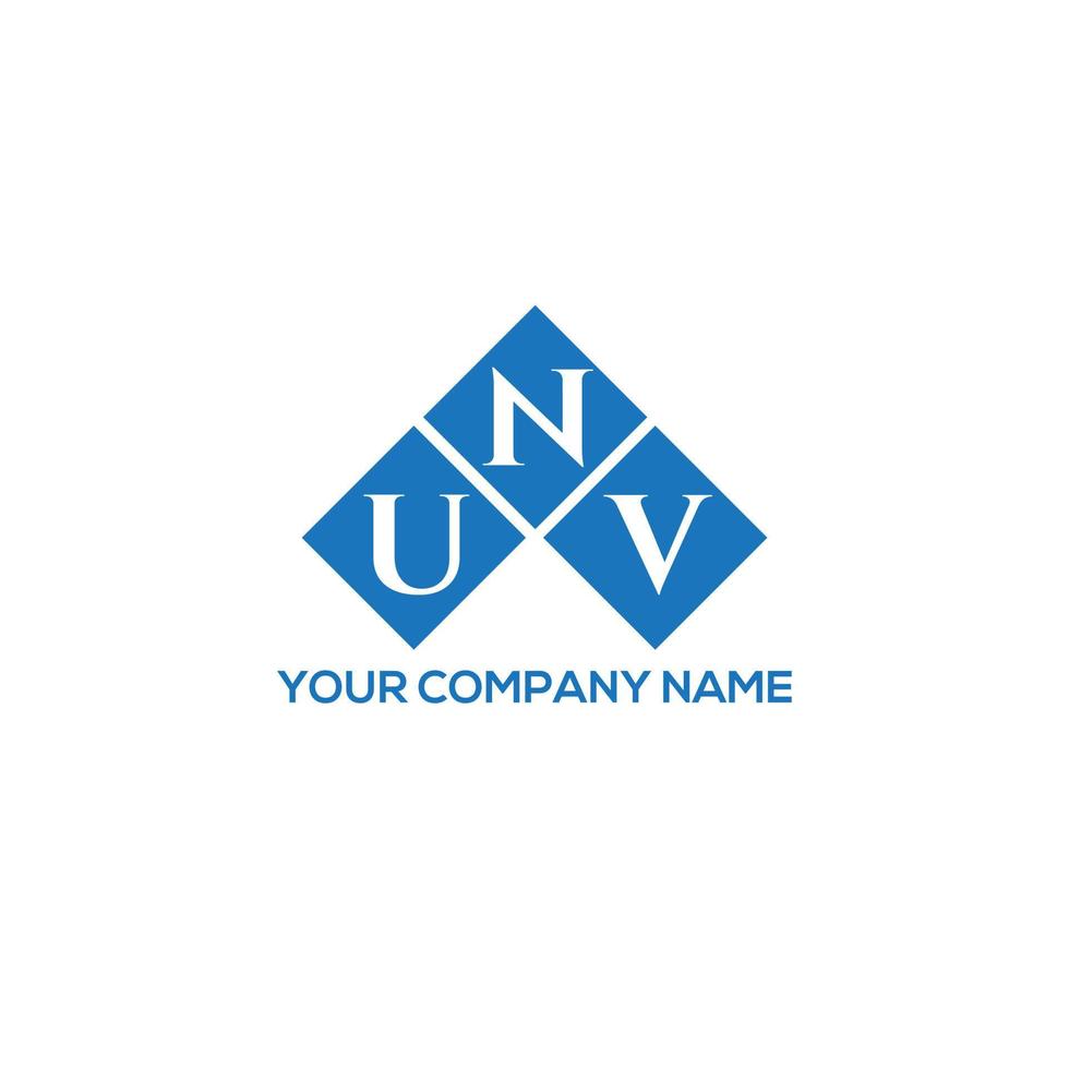 diseño del logotipo de la letra unv sobre fondo blanco. concepto de logotipo de letra de iniciales creativas unv. diseño de letras unv. vector