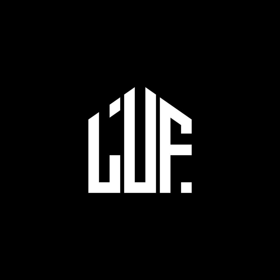 diseño de letras luf. diseño de logotipo de letras luf sobre fondo negro. concepto de logotipo de letra de iniciales creativas luf. diseño de letras luf. diseño de logotipo de letras luf sobre fondo negro. yo vector