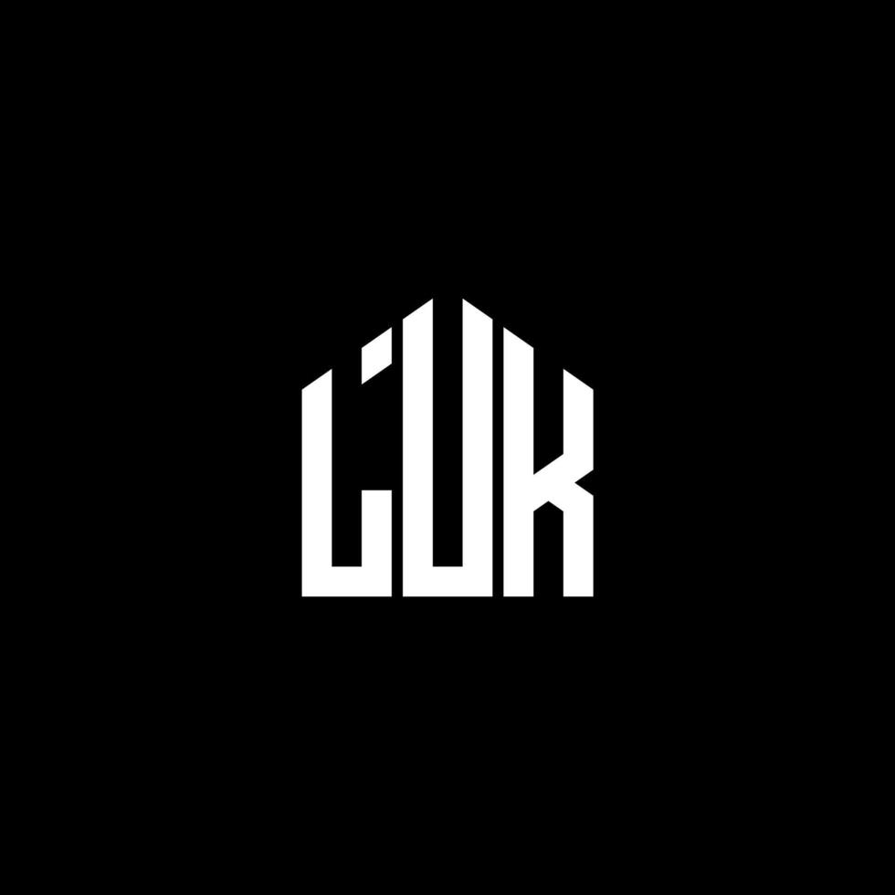 LUK creative initials letter logo concept. LUK letter design.LUK letter logo design on BLACK background. LUK creative initials letter logo concept. LUK letter design. vector