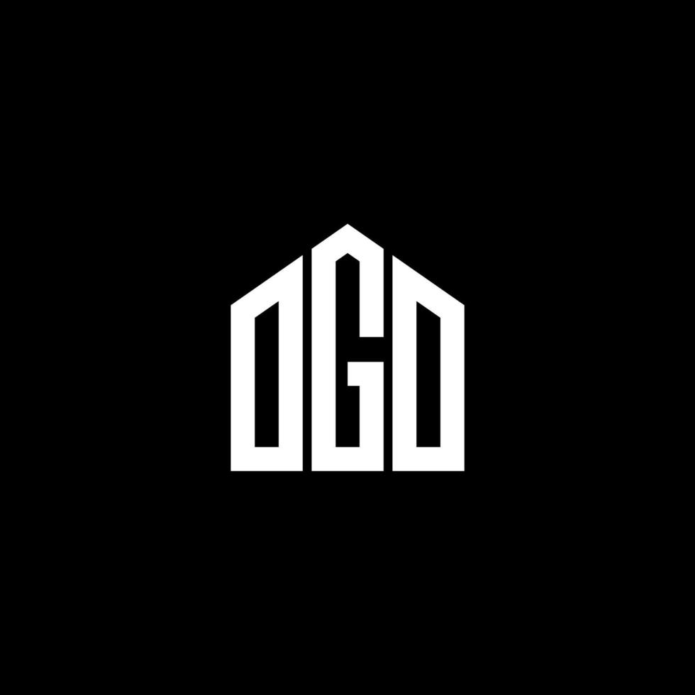 diseño de letras ogo. diseño de logotipo de letras ogo sobre fondo negro. concepto de logotipo de letra de iniciales creativas ogo. diseño de letras ogo. diseño de logotipo de letras ogo sobre fondo negro. o vector