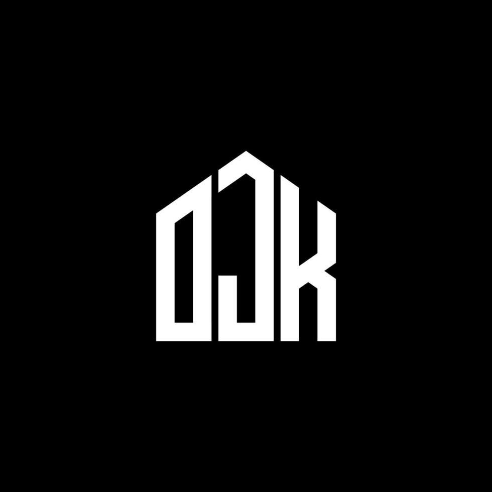 diseño de letras ojk. diseño de logotipo de letras ojk sobre fondo negro. concepto de logotipo de letra de iniciales creativas ojk. diseño de letras ojk. diseño de logotipo de letras ojk sobre fondo negro. o vector