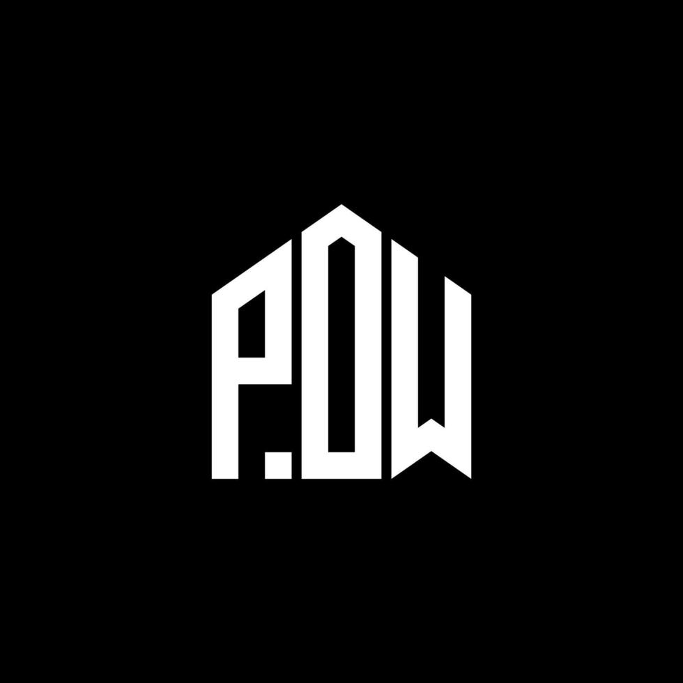 POW letter logo design on BLACK background. POW creative initials letter logo concept. POW letter design. vector