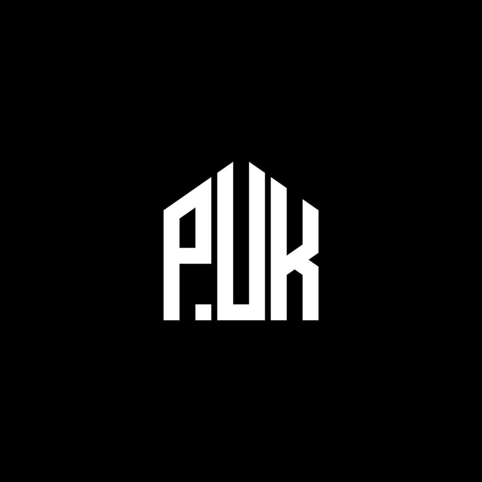 PUK letter logo design on BLACK background. PUK creative initials letter logo concept. PUK letter design. vector