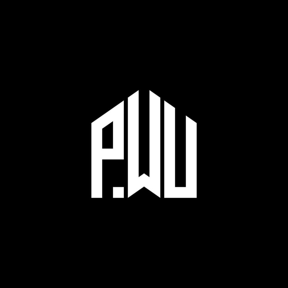 diseño de logotipo de letra pwu sobre fondo negro. concepto de logotipo de letra de iniciales creativas de pwu. diseño de letras pwu. vector