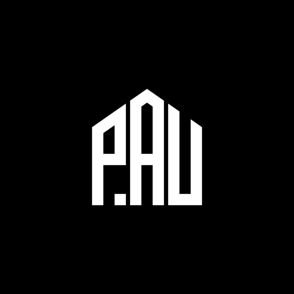 PAU letter logo design on BLACK background. PAU creative initials letter logo concept. PAU letter design. vector