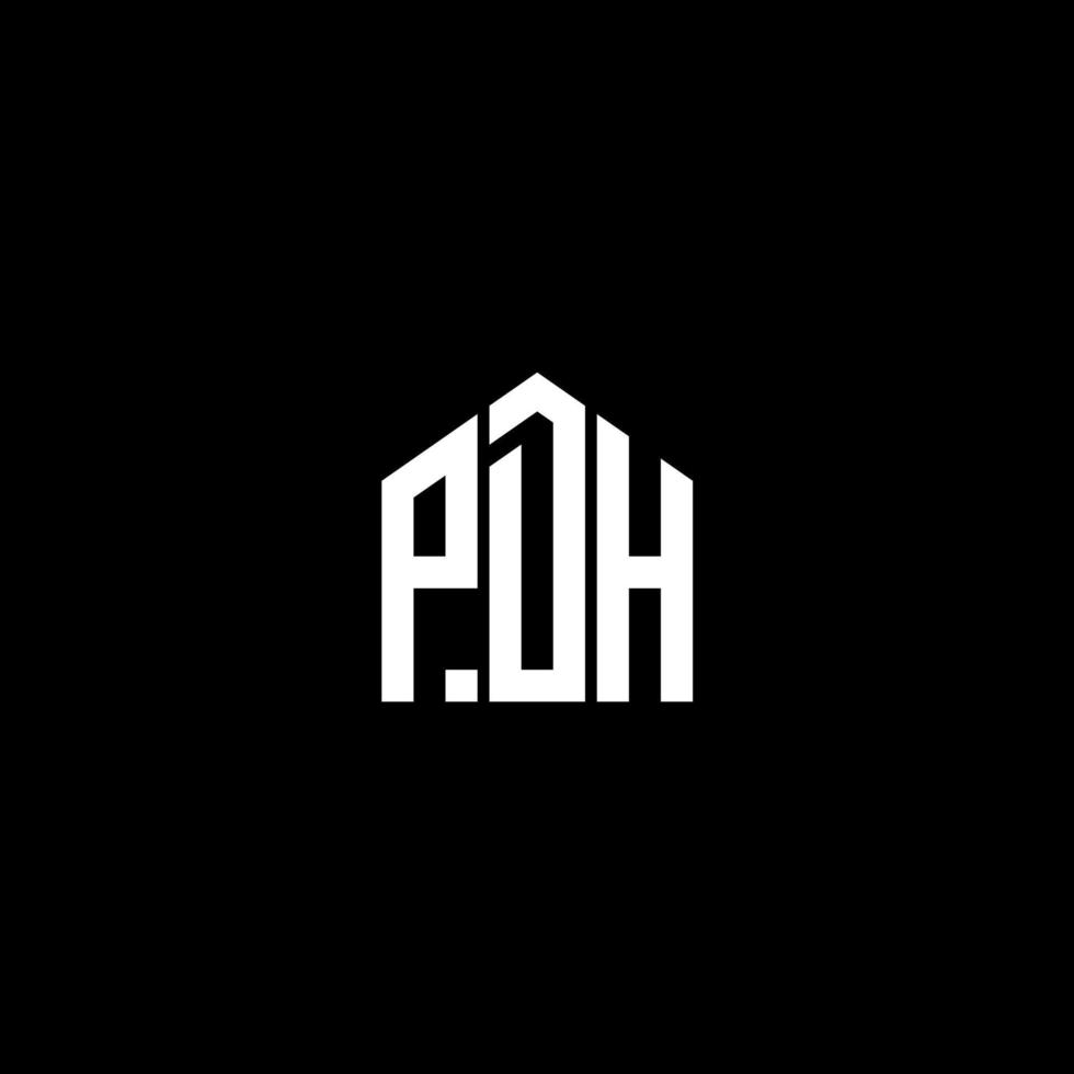 diseño de logotipo de letra pdh sobre fondo negro. concepto de logotipo de letra de iniciales creativas pdh. diseño de carta pdh. vector