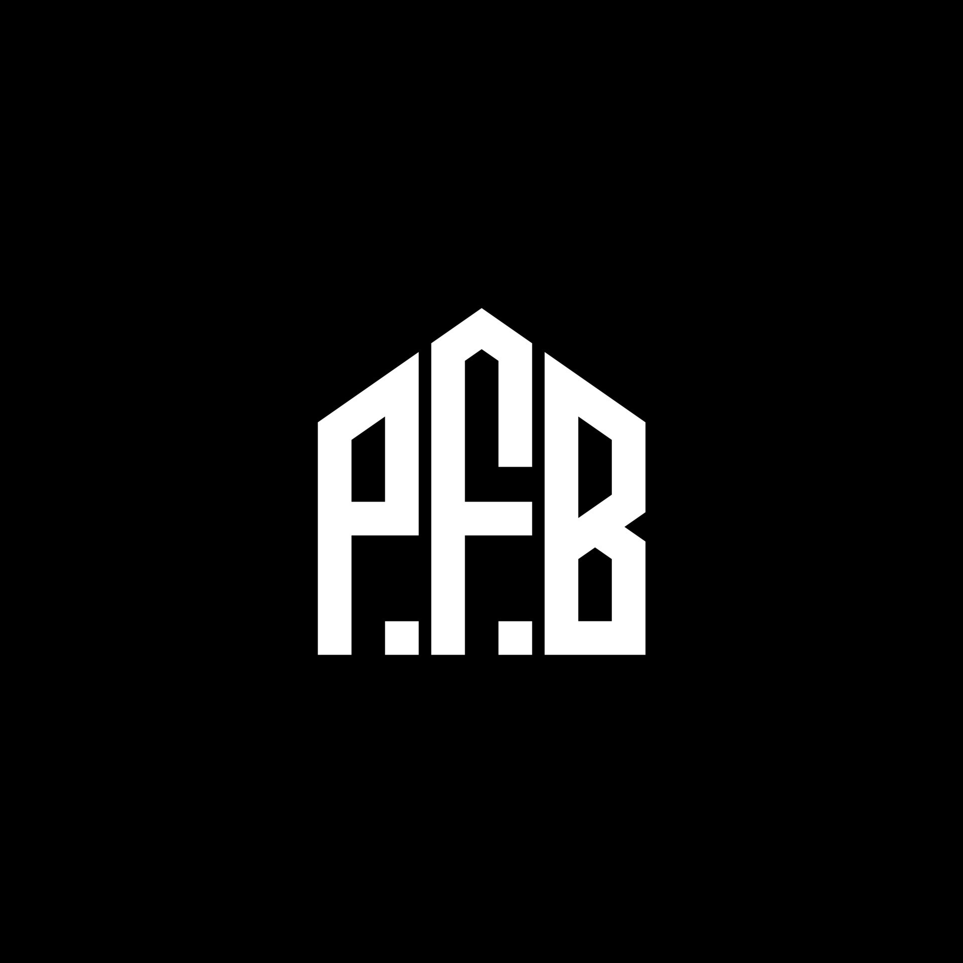 PFB letter logo design on BLACK background. PFB creative initials ...