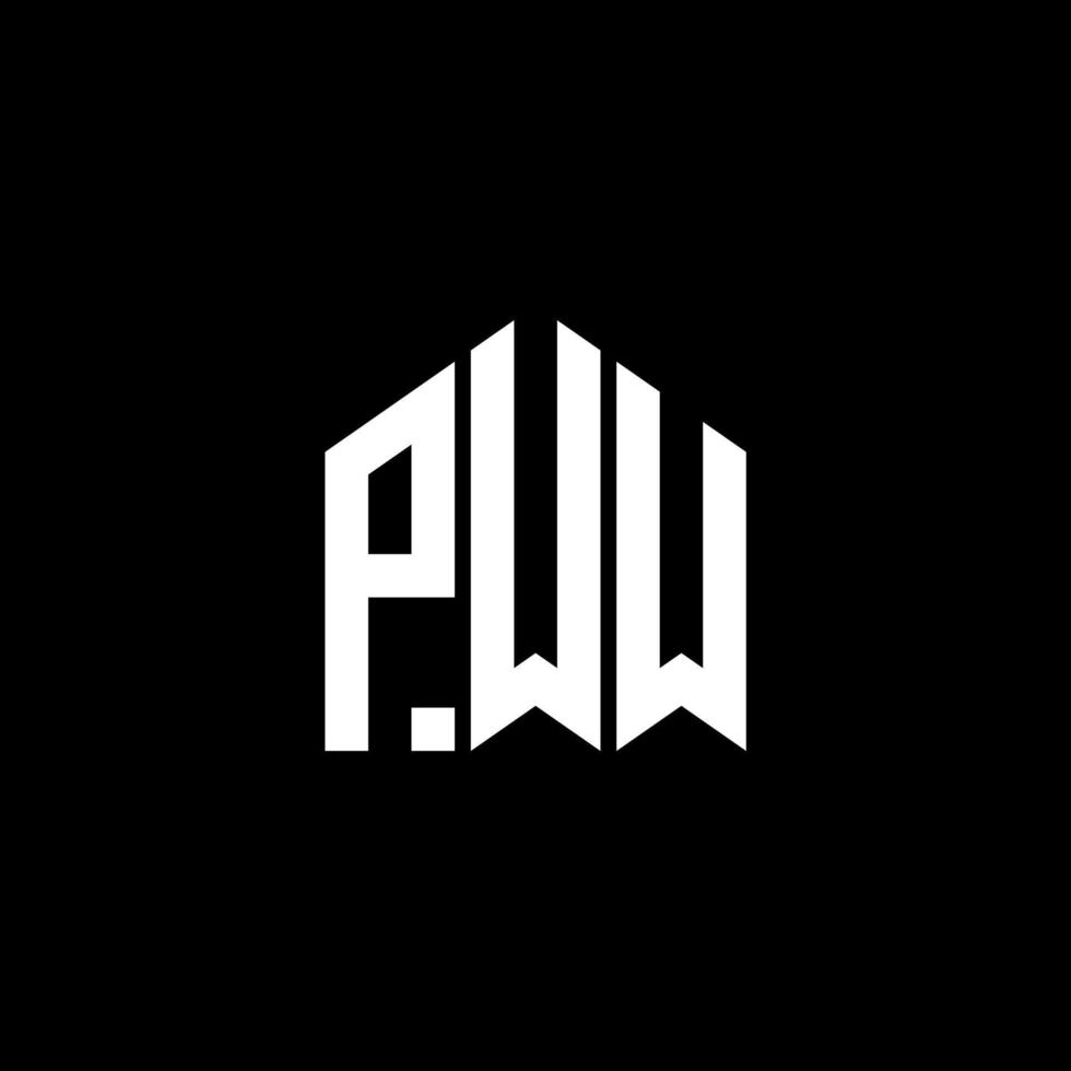 diseño de logotipo de letra pww sobre fondo negro. concepto de logotipo de letra de iniciales creativas pww. diseño de letras pww. vector
