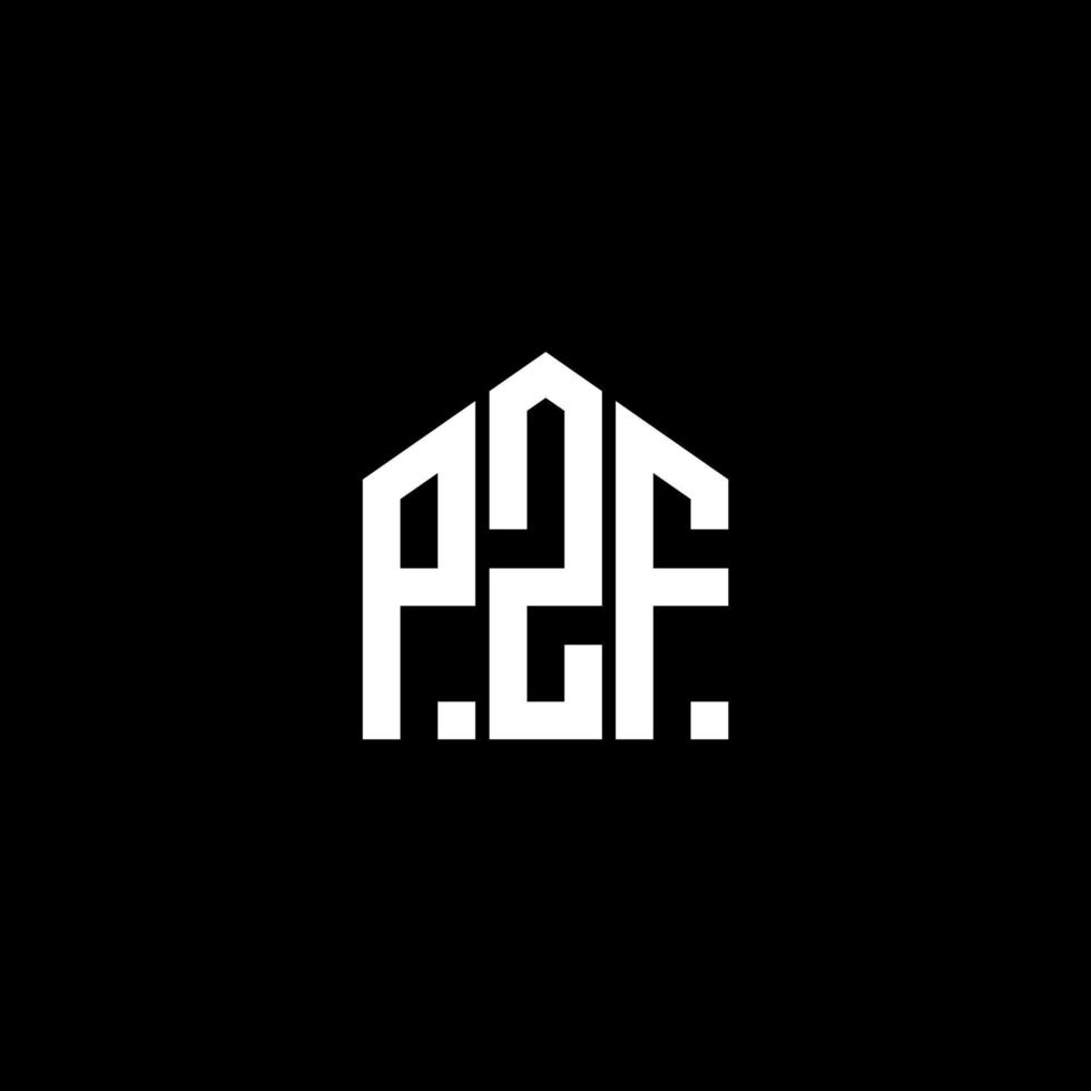PZF letter logo design on BLACK background. PZF creative initials letter logo concept. PZF letter design. vector