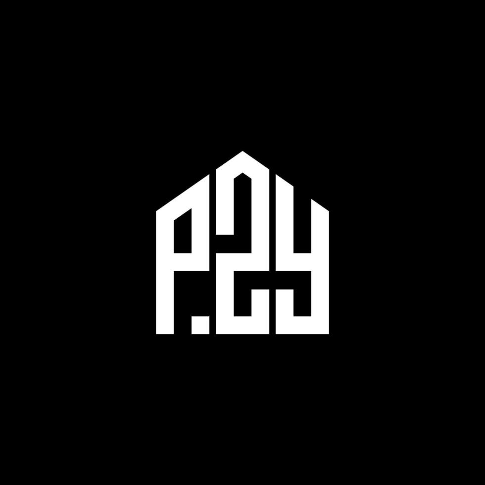 diseño de letras pzy. diseño de logotipo de letras pzy sobre fondo negro. concepto de logotipo de letra de iniciales creativas pzy. diseño de letras pzy. diseño de logotipo de letras pzy sobre fondo negro. pags vector