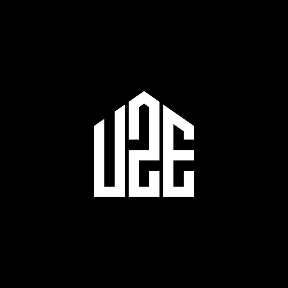 UZE letter logo design on BLACK background. UZE creative initials letter logo concept. UZE letter design. vector