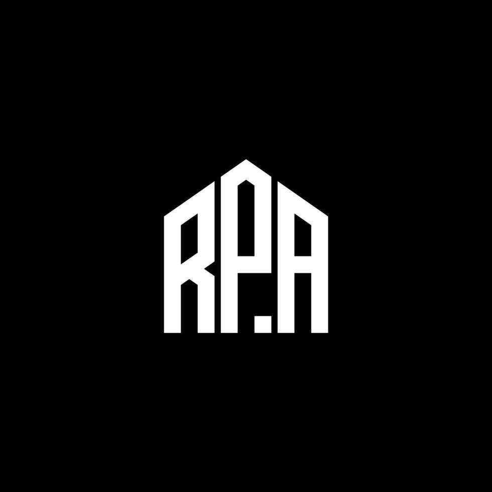 RPA letter design.RPA letter logo design on BLACK background. RPA creative initials letter logo concept. RPA letter design.RPA letter logo design on BLACK background. R vector