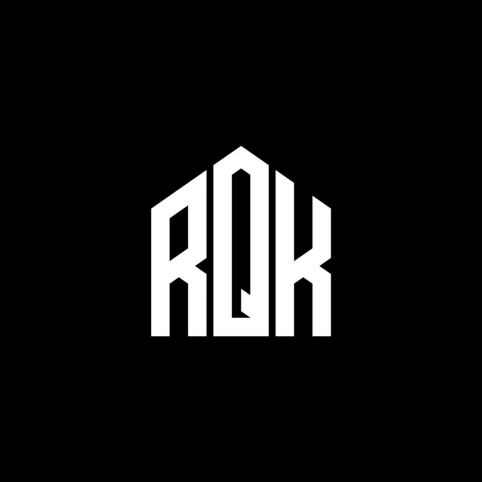 diseño de logotipo de letra rqk sobre fondo negro. concepto de logotipo de letra de iniciales creativas rqk. diseño de letras rqk. vector