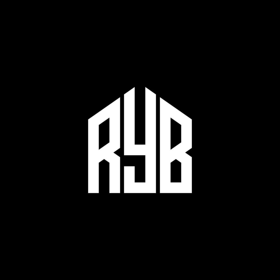 RYB letter logo design on BLACK background. RYB creative initials letter logo concept. RYB letter design. vector