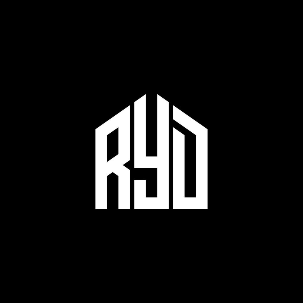 diseño de letras ryd. diseño de logotipo de letras ryd sobre fondo negro. concepto de logotipo de letra de iniciales creativas de ryd. diseño de letras ryd. diseño de logotipo de letras ryd sobre fondo negro. r vector