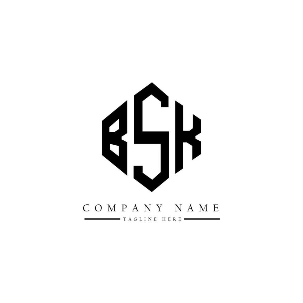 BSK letter logo design with polygon shape. BSK polygon and cube shape logo design. BSK hexagon vector logo template white and black colors. BSK monogram, business and real estate logo.