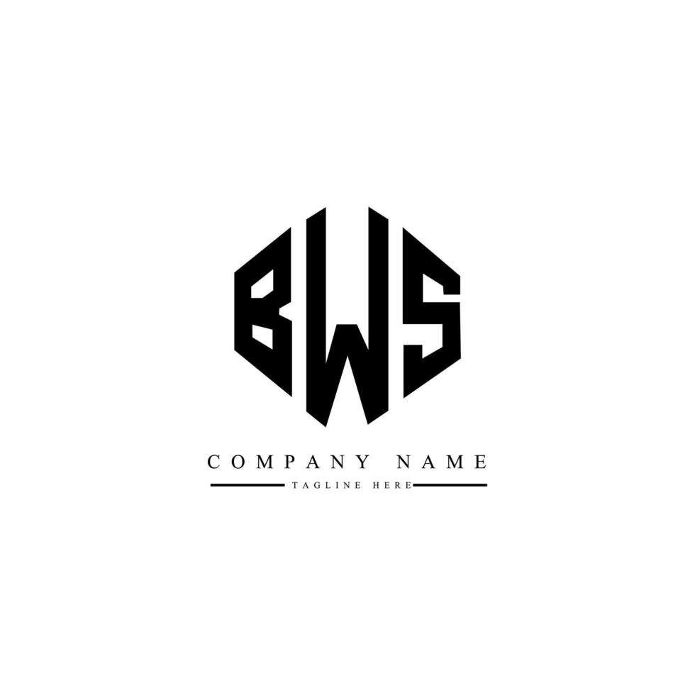 BWS letter logo design with polygon shape. BWS polygon and cube shape
