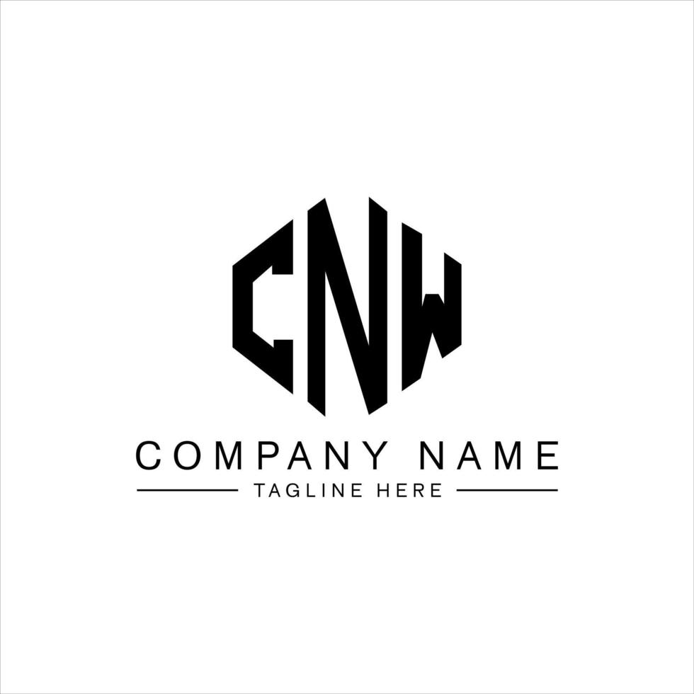 CNW letter logo design with polygon shape. CNW polygon and cube shape
