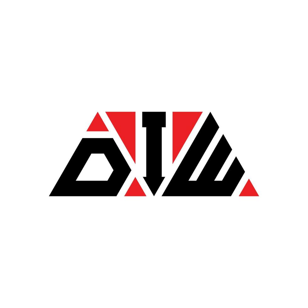 DIW triangle letter logo design with triangle shape. DIW triangle logo design monogram. DIW triangle vector logo template with red color. DIW triangular logo Simple, Elegant, and Luxurious Logo. DIW