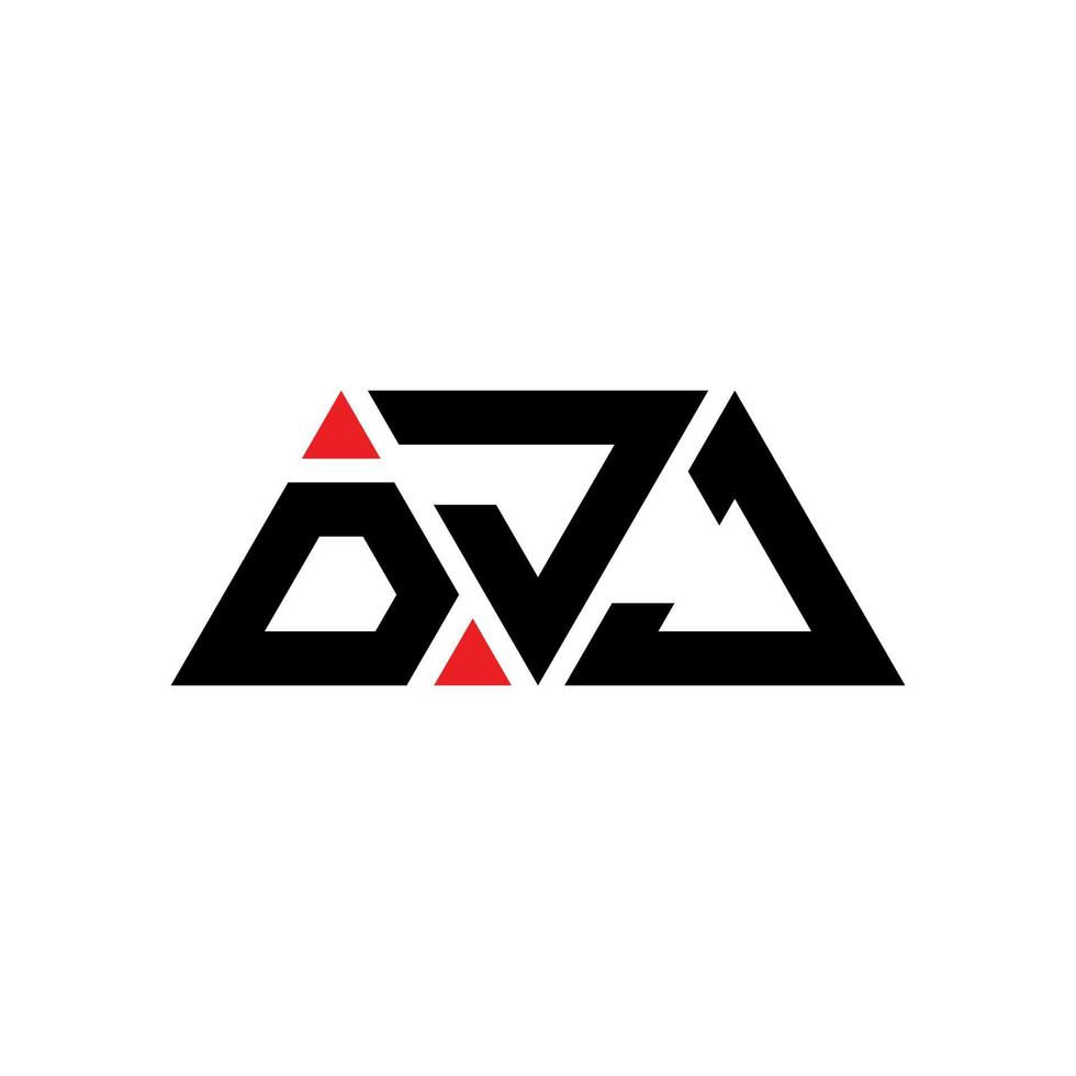 diseño de logotipo de letra triangular djj con forma de triángulo. monograma de diseño del logotipo del triángulo djj. plantilla de logotipo de vector de triángulo djj con color rojo. logo triangular djj logo simple, elegante y lujoso. dj