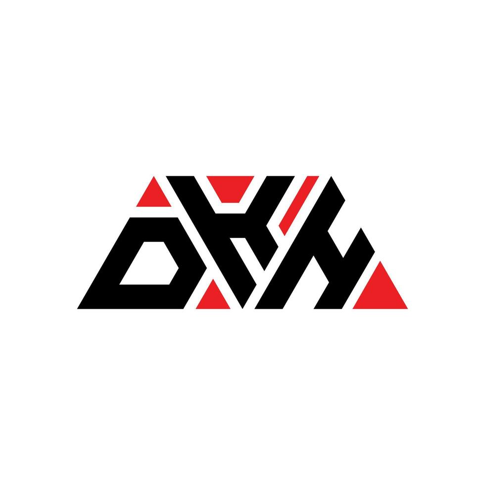 diseño del logotipo de la letra del triángulo dkh con forma de triángulo. monograma de diseño del logotipo del triángulo dkh. plantilla de logotipo de vector de triángulo dkh con color rojo. logo triangular dkh logo simple, elegante y lujoso. dkh