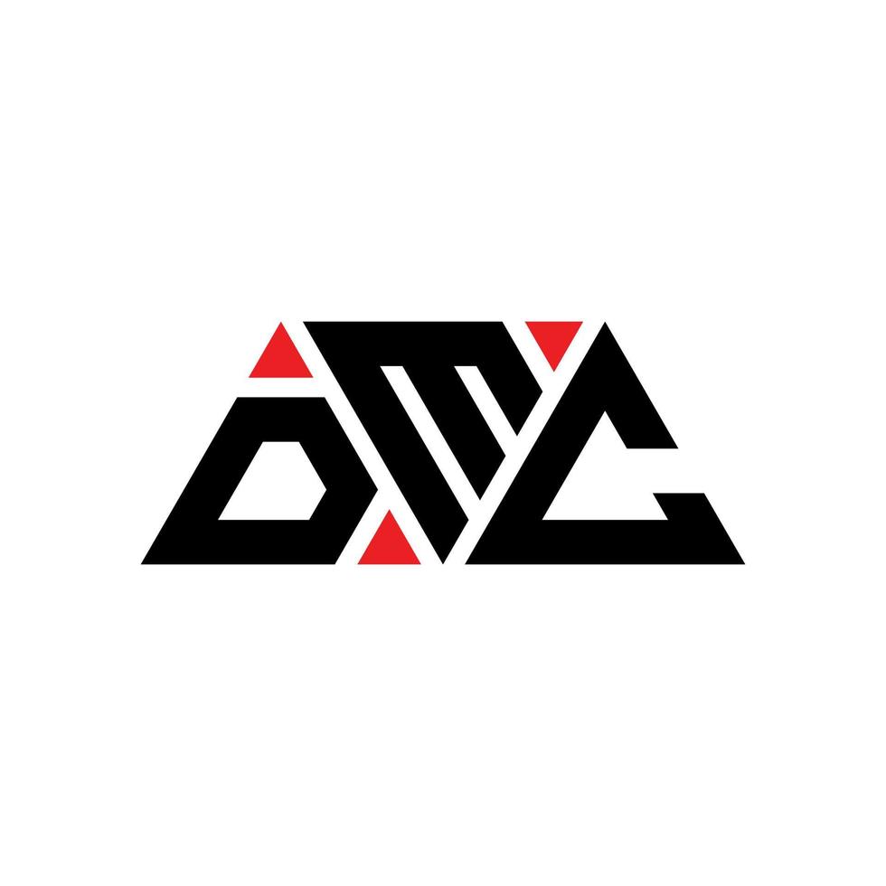 diseño de logotipo de letra de triángulo dmc con forma de triángulo. monograma de diseño de logotipo de triángulo dmc. plantilla de logotipo de vector de triángulo dmc con color rojo. logotipo triangular dmc logotipo simple, elegante y lujoso. dmc