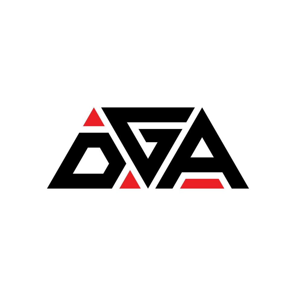 diseño de logotipo de letra triangular dga con forma de triángulo. monograma de diseño de logotipo de triángulo dga. plantilla de logotipo de vector de triángulo dga con color rojo. logotipo triangular dga logotipo simple, elegante y lujoso. dga