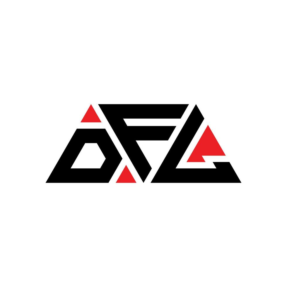 diseño de logotipo de letra de triángulo dfl con forma de triángulo. monograma de diseño del logotipo del triángulo dfl. plantilla de logotipo de vector de triángulo dfl con color rojo. logotipo triangular dfl logotipo simple, elegante y lujoso. dfl