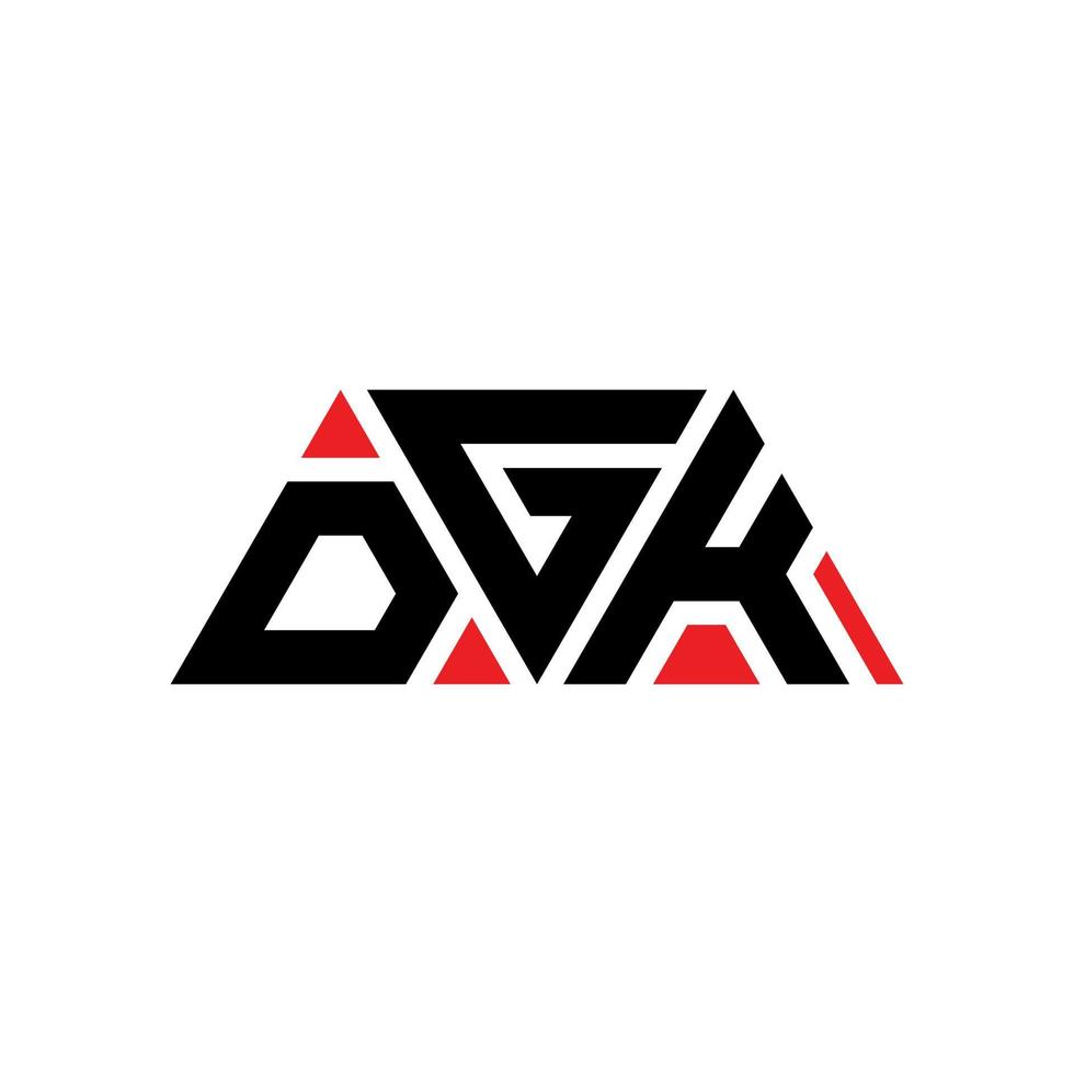 Diseño de logotipo de letra triangular dgk con forma de triángulo. monograma de diseño de logotipo de triángulo dgk. plantilla de logotipo de vector de triángulo dgk con color rojo. logotipo triangular dgk logotipo simple, elegante y lujoso. dgk