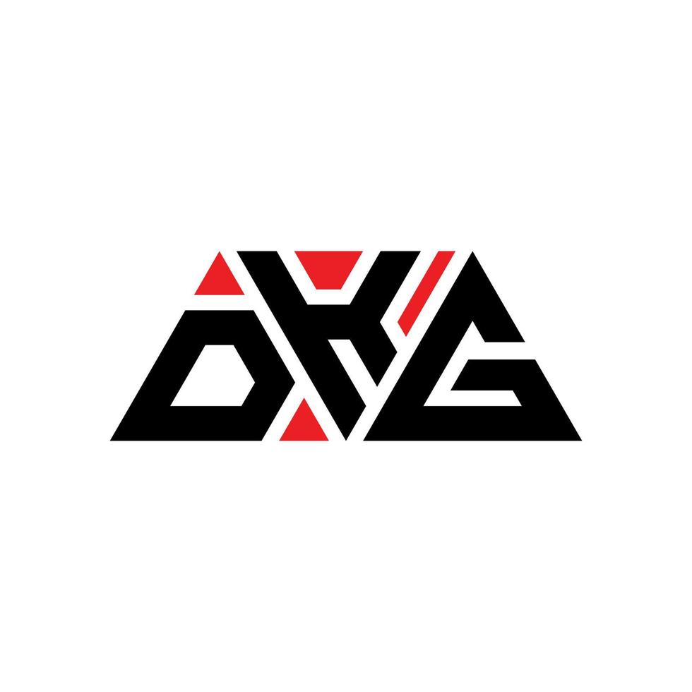 Diseño de logotipo de letra triangular dkg con forma de triángulo. monograma de diseño de logotipo de triángulo dkg. plantilla de logotipo de vector de triángulo dkg con color rojo. logo triangular dkg logo simple, elegante y lujoso. dkg