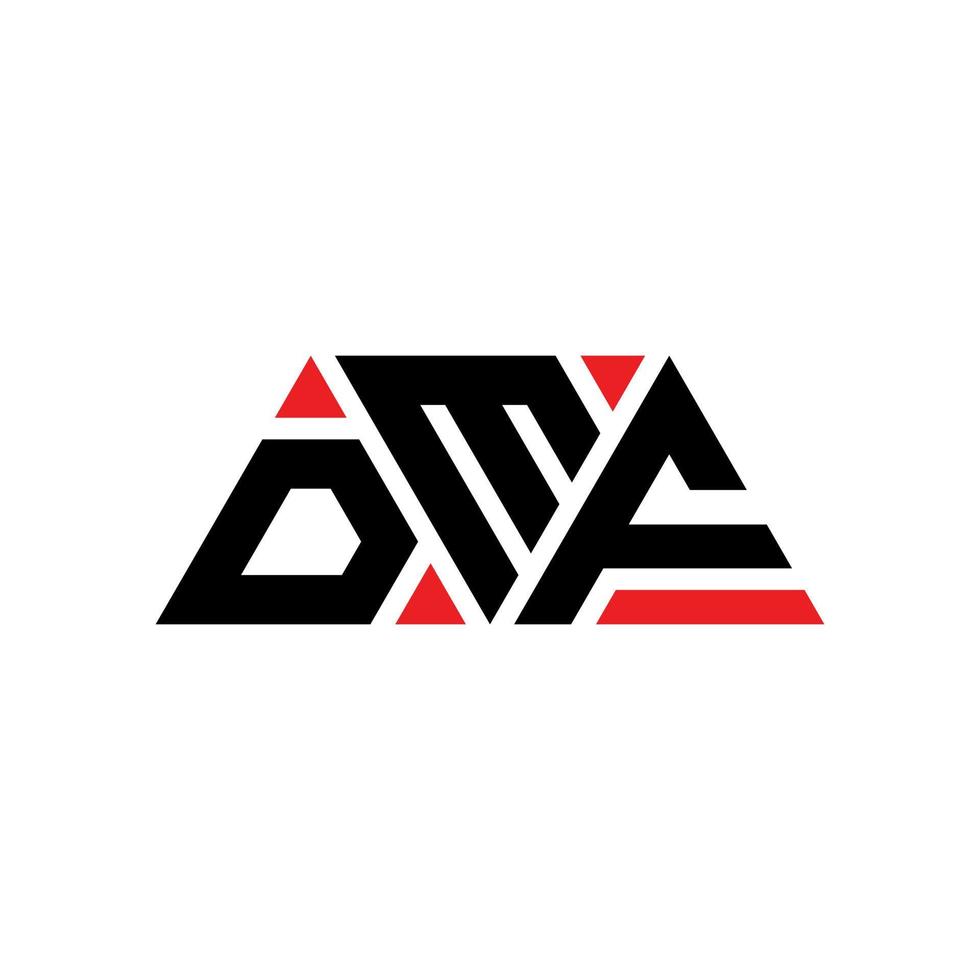 Diseño de logotipo de letra triangular dmf con forma de triángulo. monograma de diseño de logotipo de triángulo dmf. plantilla de logotipo de vector de triángulo dmf con color rojo. logotipo triangular dmf logotipo simple, elegante y lujoso. dmf