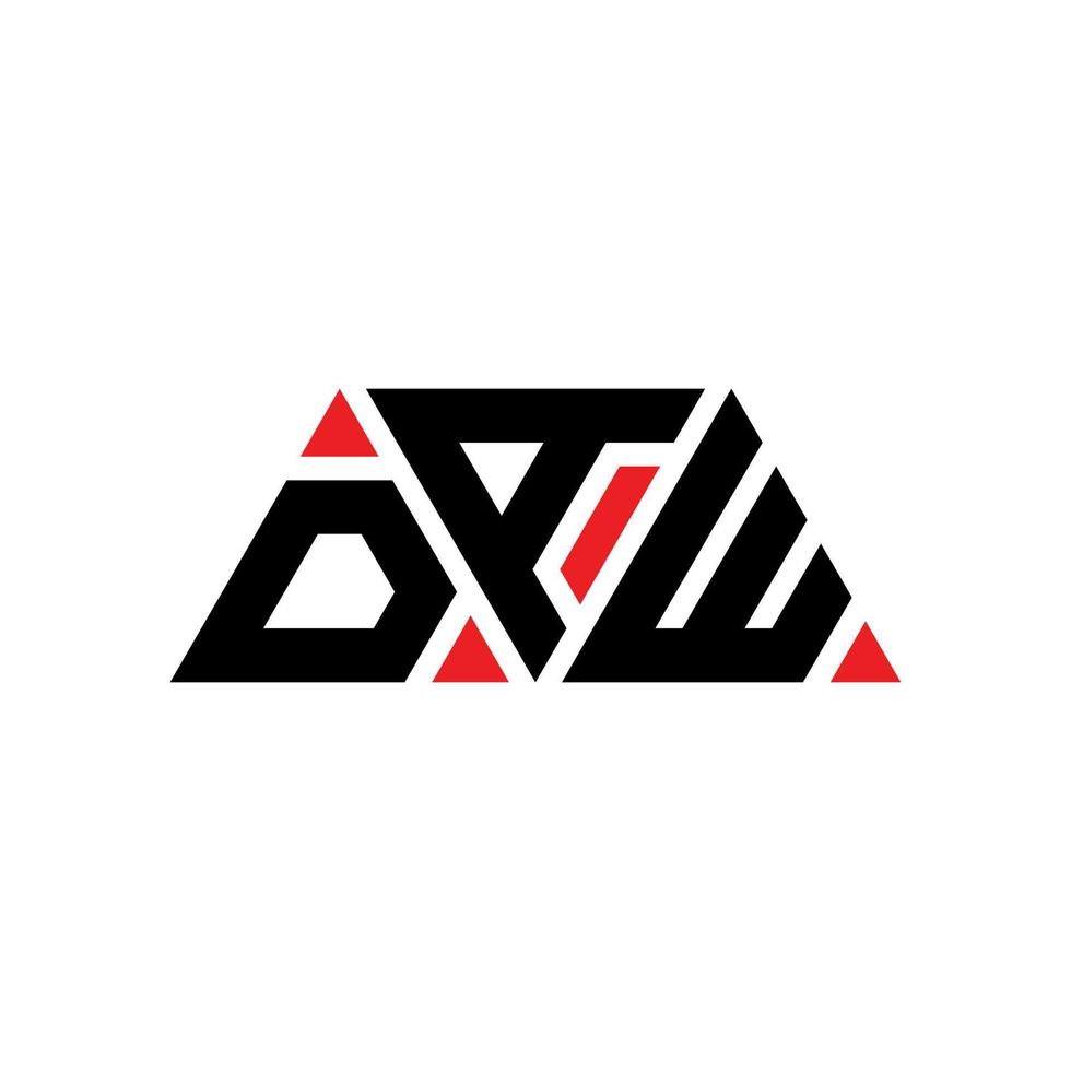 diseño de logotipo de letra de triángulo daw con forma de triángulo. monograma de diseño de logotipo de triángulo daw. plantilla de logotipo de vector de triángulo daw con color rojo. logo triangular daw logo simple, elegante y lujoso. grajilla