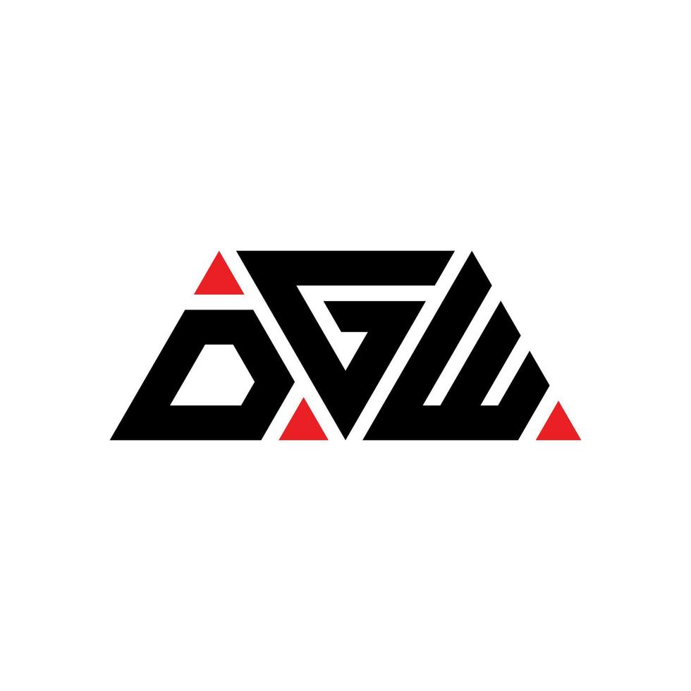 DGW triangle letter logo design with triangle shape. DGW triangle logo design monogram. DGW triangle vector logo template with red color. DGW triangular logo Simple, Elegant, and Luxurious Logo. DGW