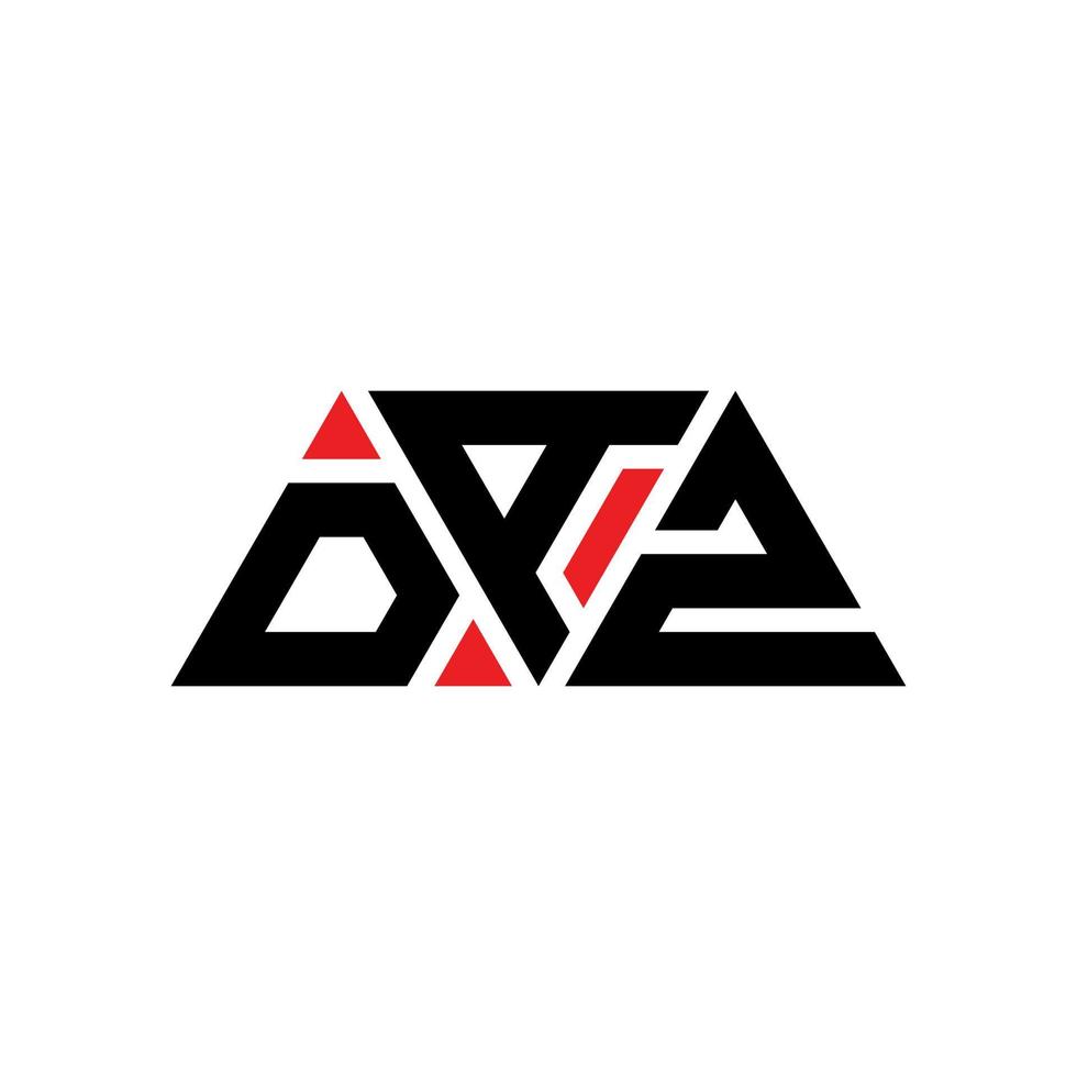 diseño de logotipo de letra de triángulo daz con forma de triángulo. monograma de diseño del logotipo del triángulo daz. plantilla de logotipo de vector de triángulo daz con color rojo. logo triangular daz logo simple, elegante y lujoso. daz