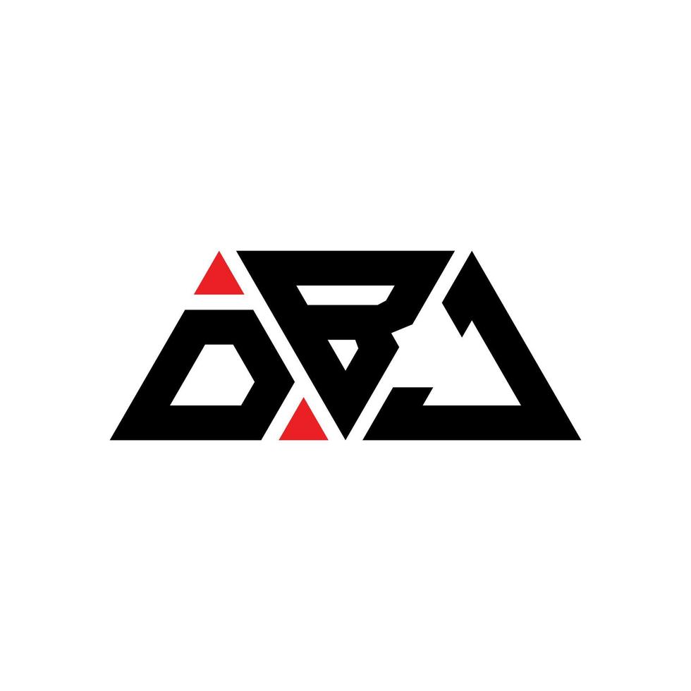 Diseño de logotipo de letra triangular dbj con forma de triángulo. monograma de diseño del logotipo del triángulo dbj. plantilla de logotipo de vector de triángulo dbj con color rojo. logo triangular dbj logo simple, elegante y lujoso. dbj