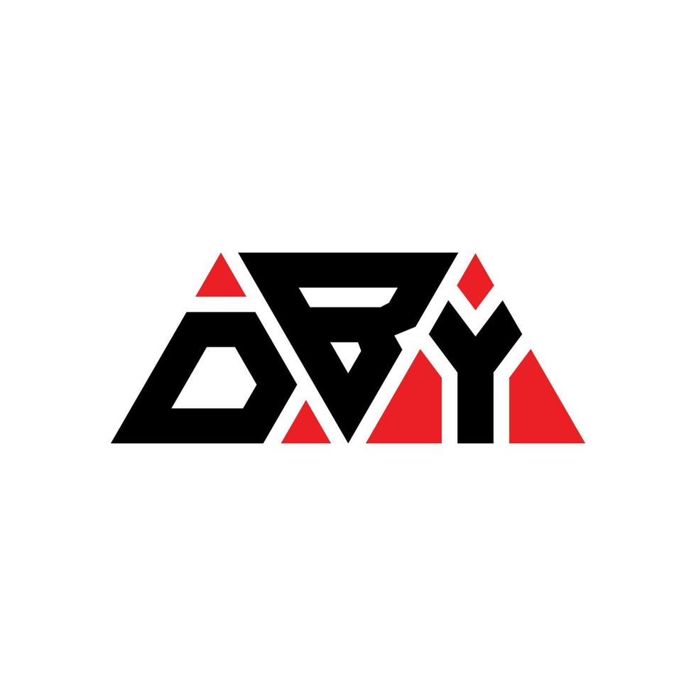 diseño de logotipo de letra de triángulo dby con forma de triángulo. monograma de diseño del logotipo del triángulo dby. plantilla de logotipo de vector de triángulo dby con color rojo. logotipo triangular dby logotipo simple, elegante y lujoso. dby