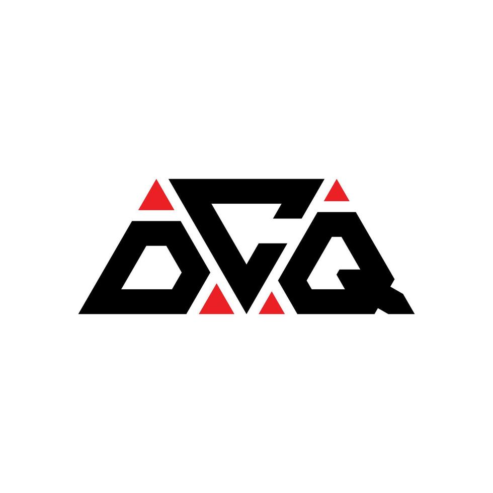 diseño de logotipo de letra de triángulo dcq con forma de triángulo. monograma de diseño del logotipo del triángulo dcq. plantilla de logotipo de vector de triángulo dcq con color rojo. logo triangular dcq logo simple, elegante y lujoso. dcq