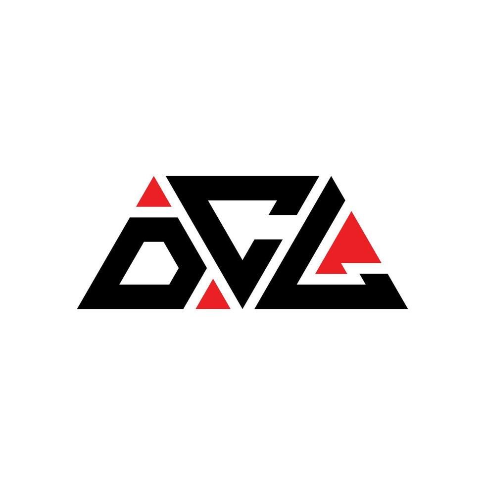 diseño de logotipo de letra de triángulo dcl con forma de triángulo. monograma de diseño de logotipo de triángulo dcl. plantilla de logotipo de vector de triángulo dcl con color rojo. logo triangular dcl logo simple, elegante y lujoso. DCL