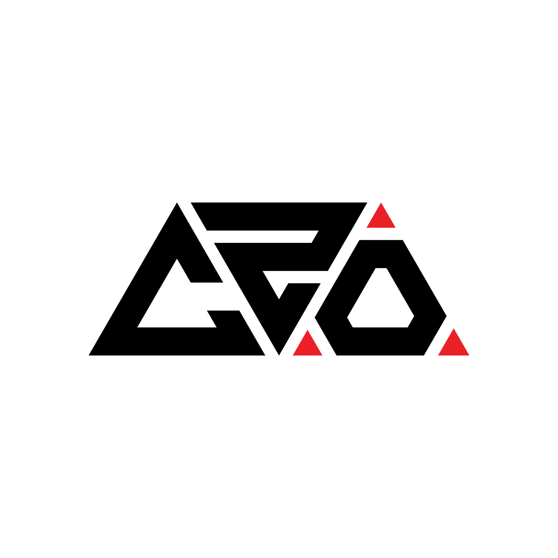 CZO triangle letter logo design with triangle shape. CZO triangle logo