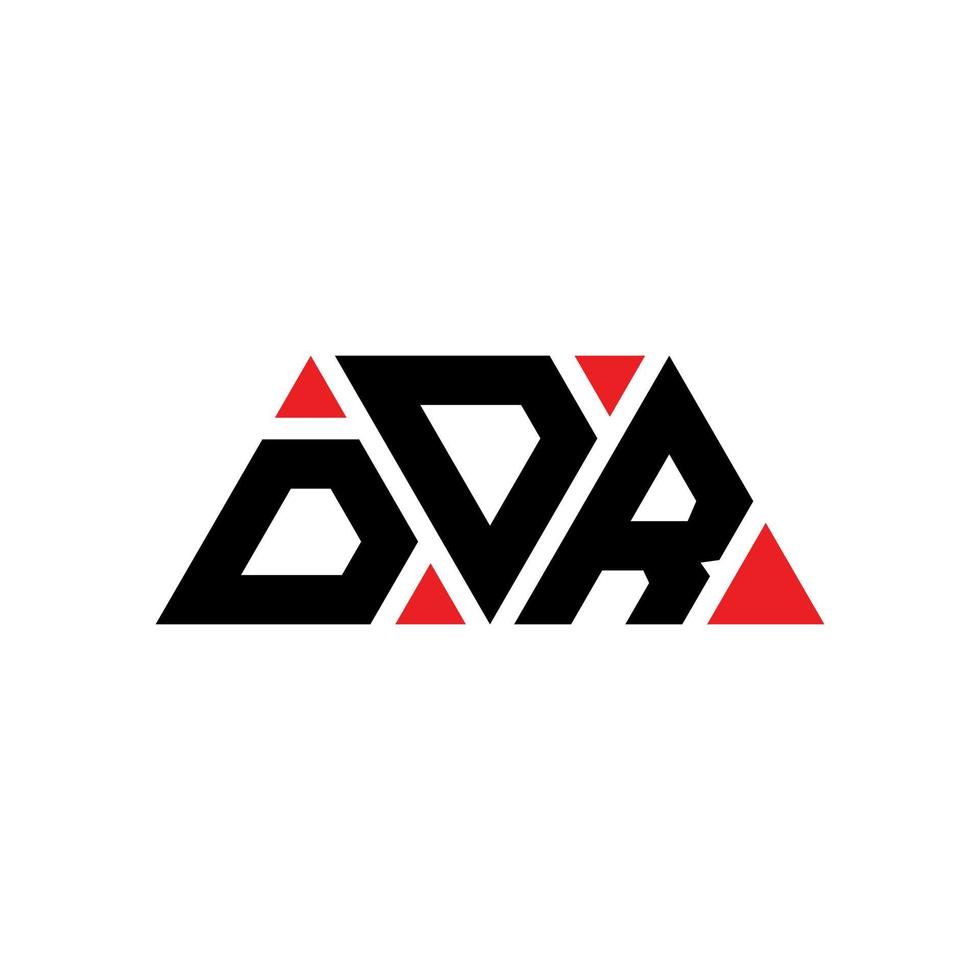 DDR triangle letter logo design with triangle shape. DDR triangle logo design monogram. DDR triangle vector logo template with red color. DDR triangular logo Simple, Elegant, and Luxurious Logo. DDR