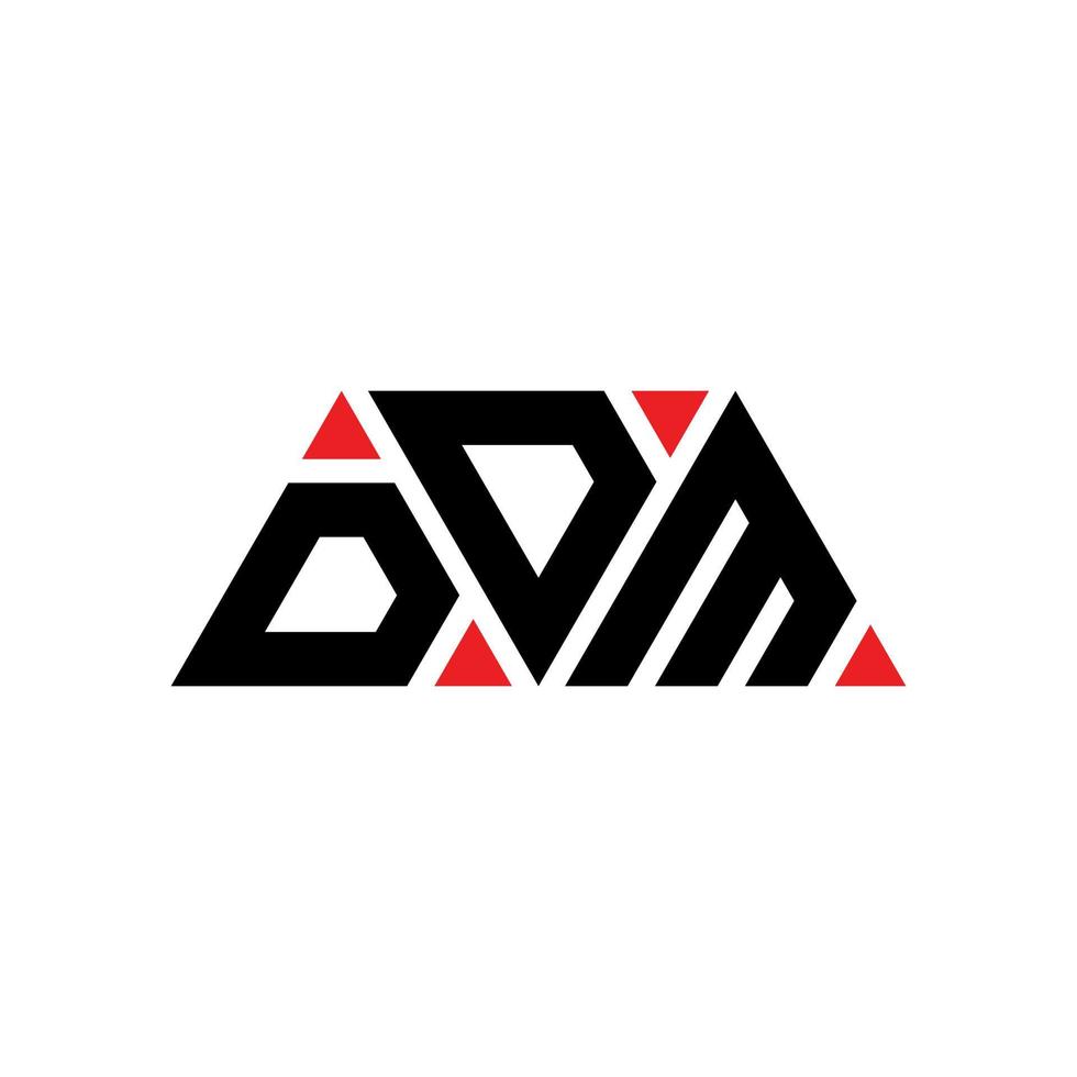 DDM triangle letter logo design with triangle shape. DDM triangle logo design monogram. DDM triangle vector logo template with red color. DDM triangular logo Simple, Elegant, and Luxurious Logo. DDM